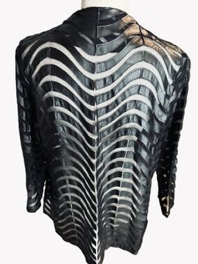 Sheer Mesh Faux Leather YUSHI Jacket Top Shirt Blouse Designer Y2K 90s Vintage